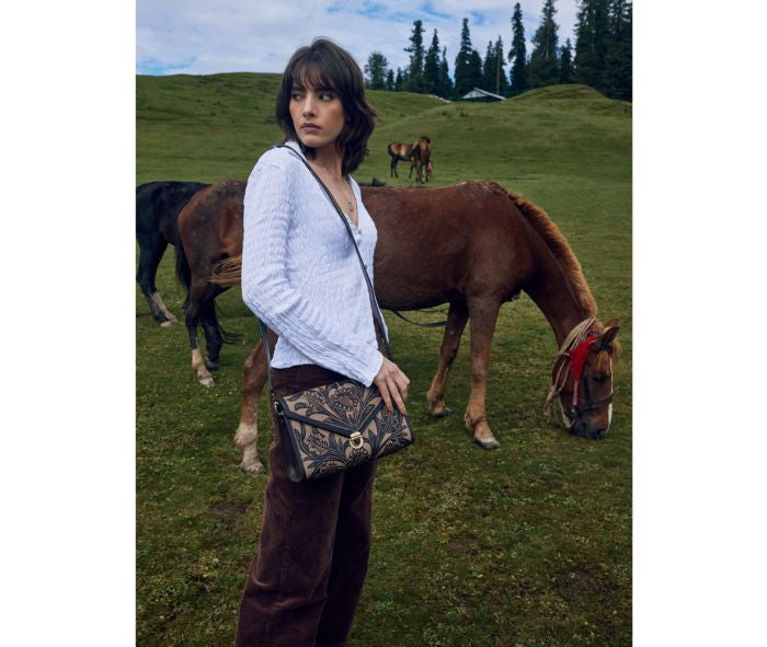 Lark Hand-Tooled Bag