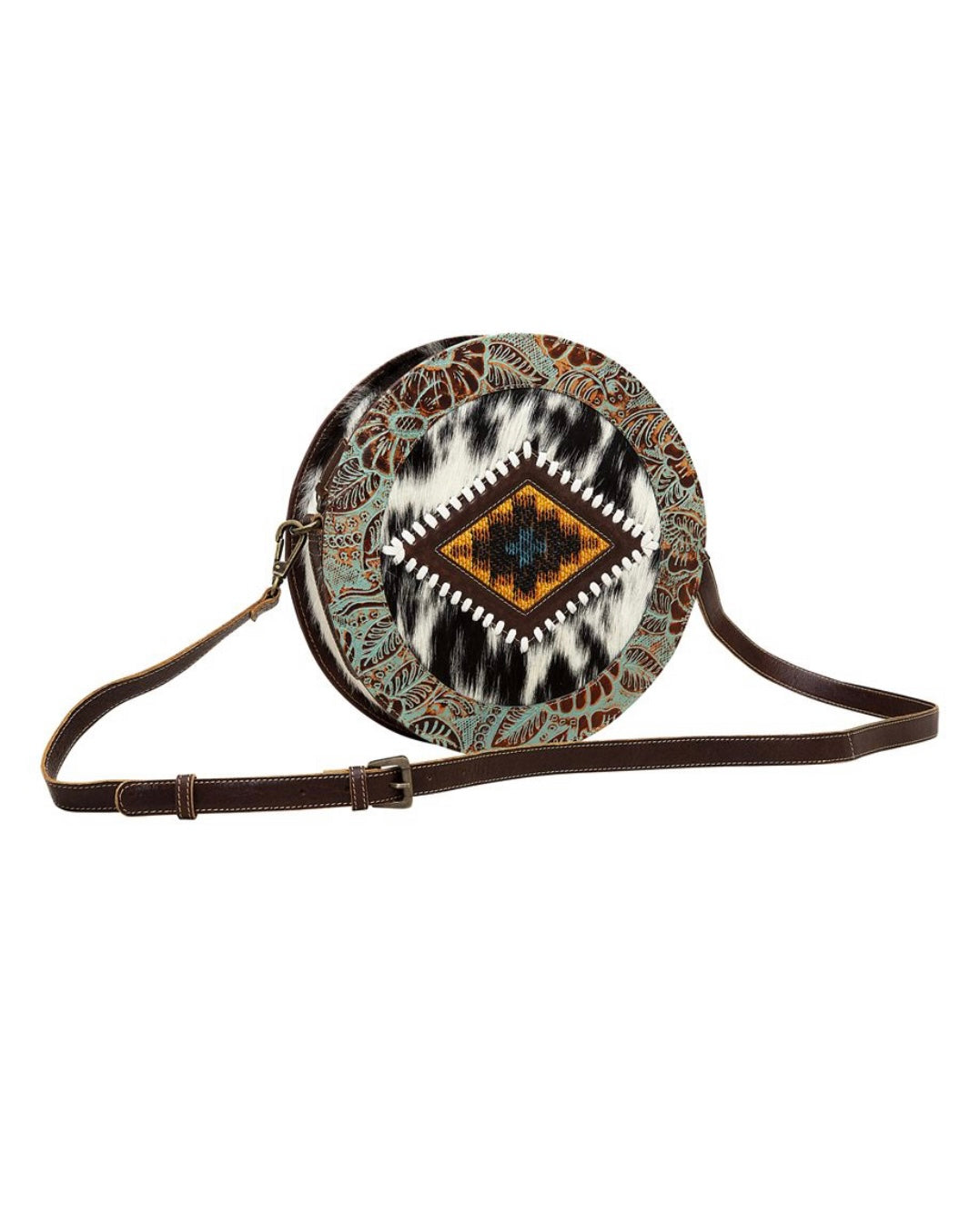 Boho White Round Bag