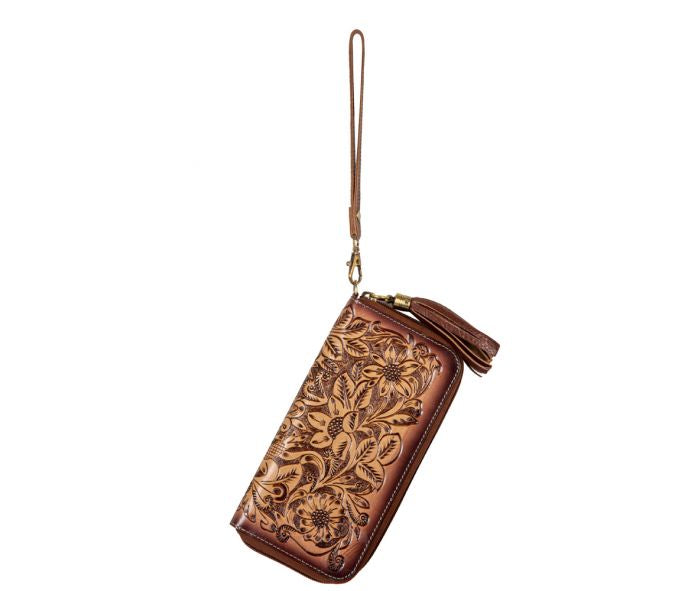 Magnolia Grove Hand Tooled Wallet