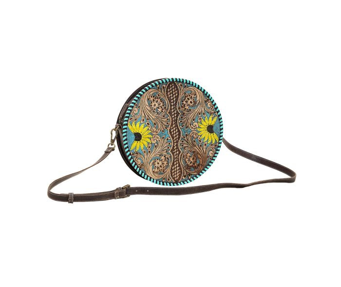 Boho Teal Round Bag