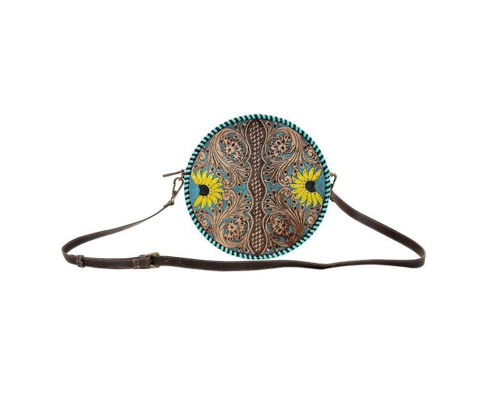 Boho Teal Round Bag