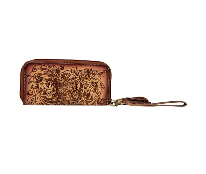 Magnolia Grove Hand Tooled Wallet