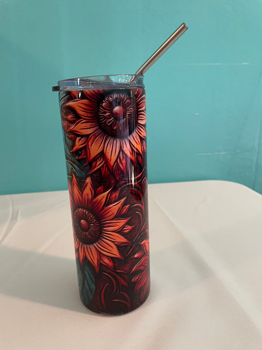 Sunflower and Turquoise, 20 oz Tumblers