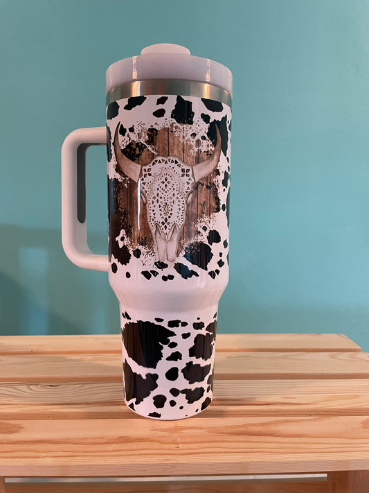 Skull/ Cowhide, 40 oz Tumblers