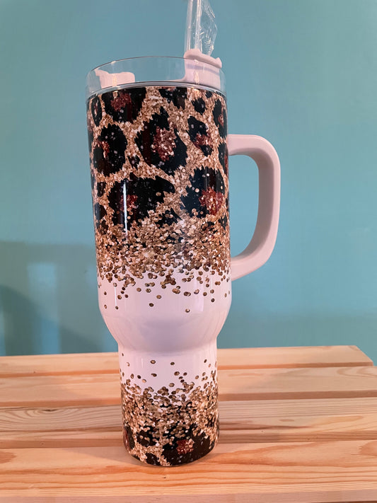 Leopard/Glitter, 40 oz Tumblers