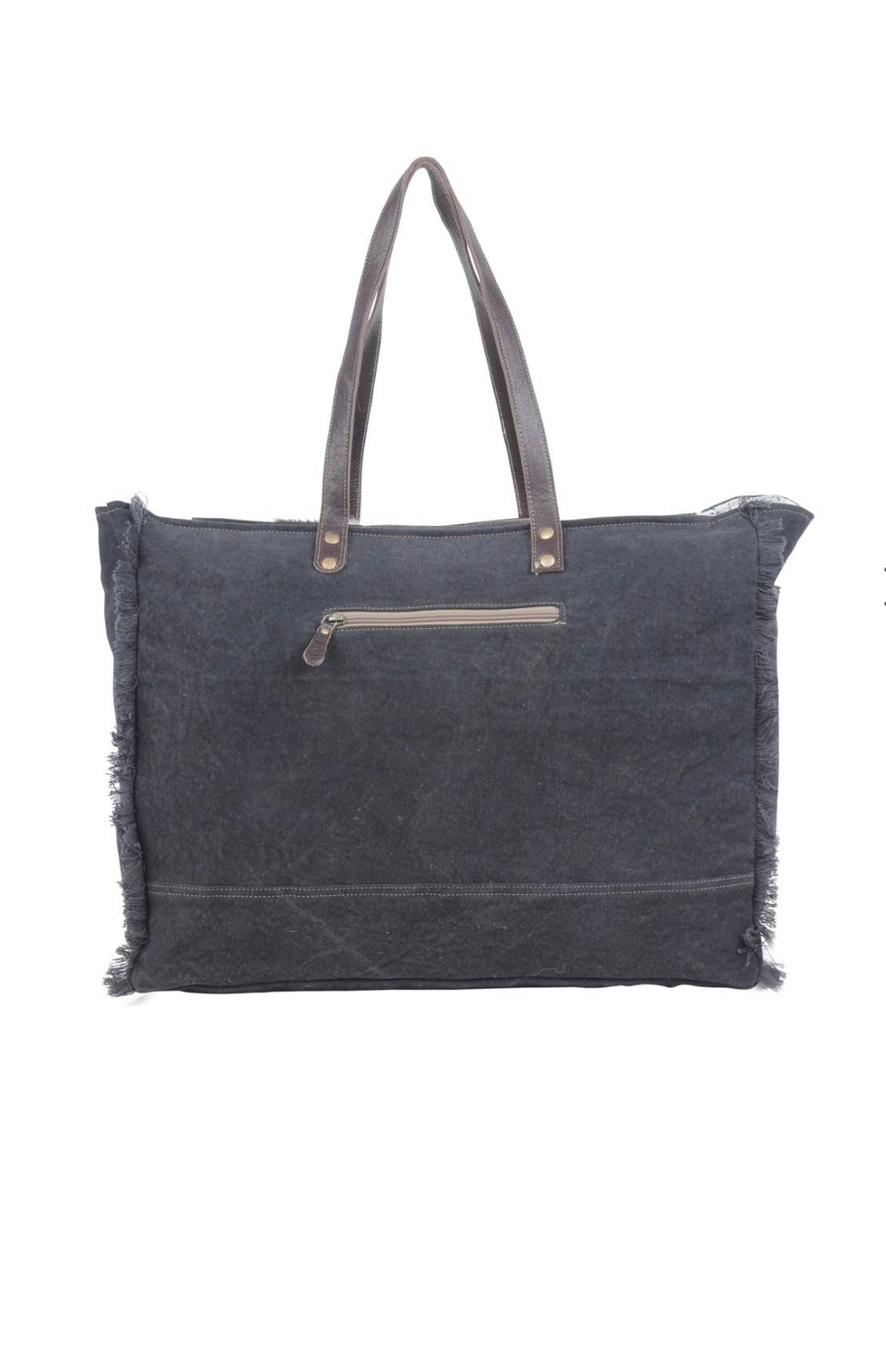 Black Hide Weekender Bag