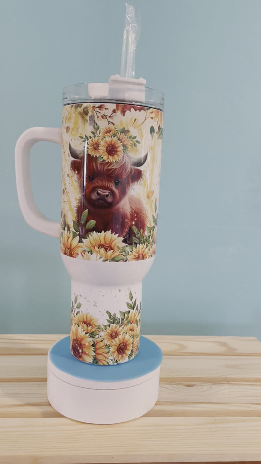 Highland Cow/ Sunflowers, 40 oz Tumblers